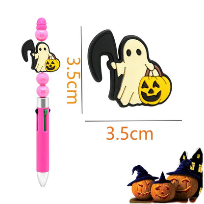 Halloween White Ghost Silicone focal beads