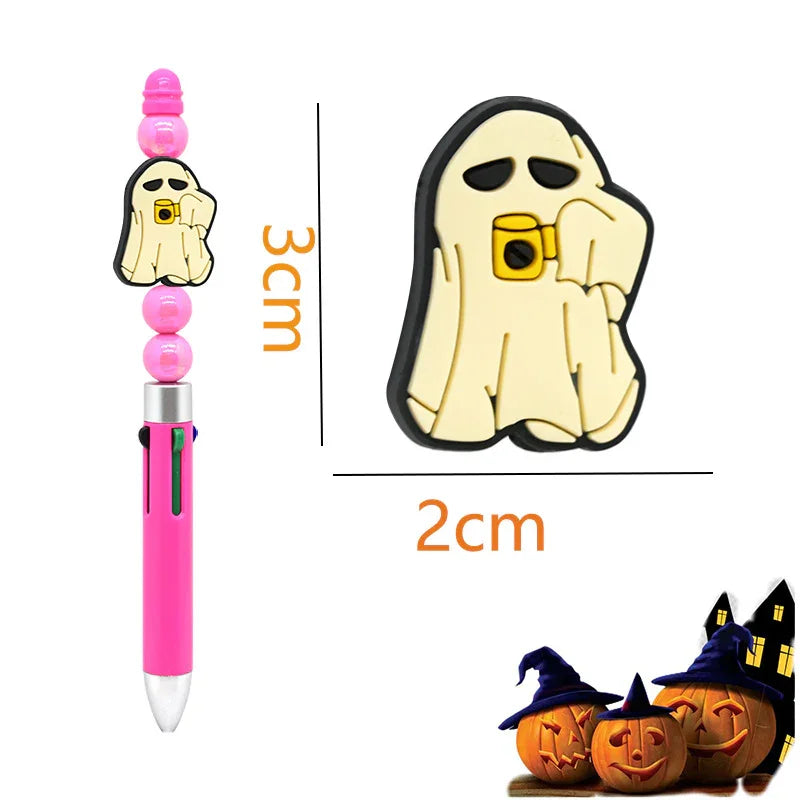 Halloween White Ghost Silicone focal beads