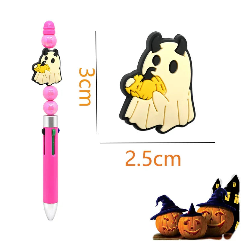 Halloween White Ghost Silicone focal beads