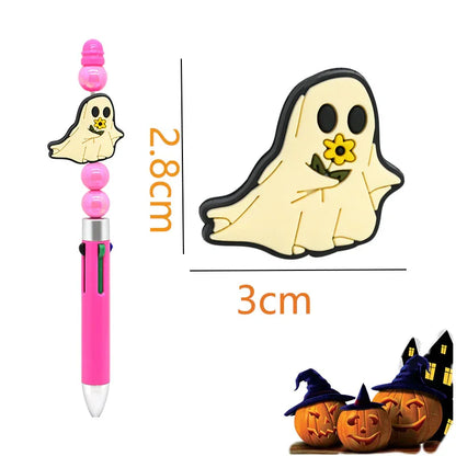 Halloween White Ghost Silicone focal beads