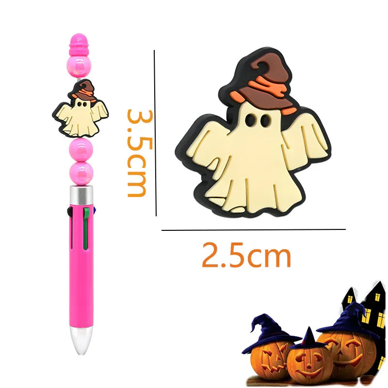 Halloween White Ghost Silicone focal beads