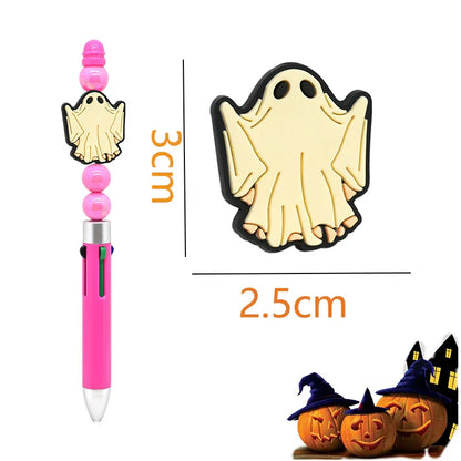 Halloween White Ghost Silicone focal beads