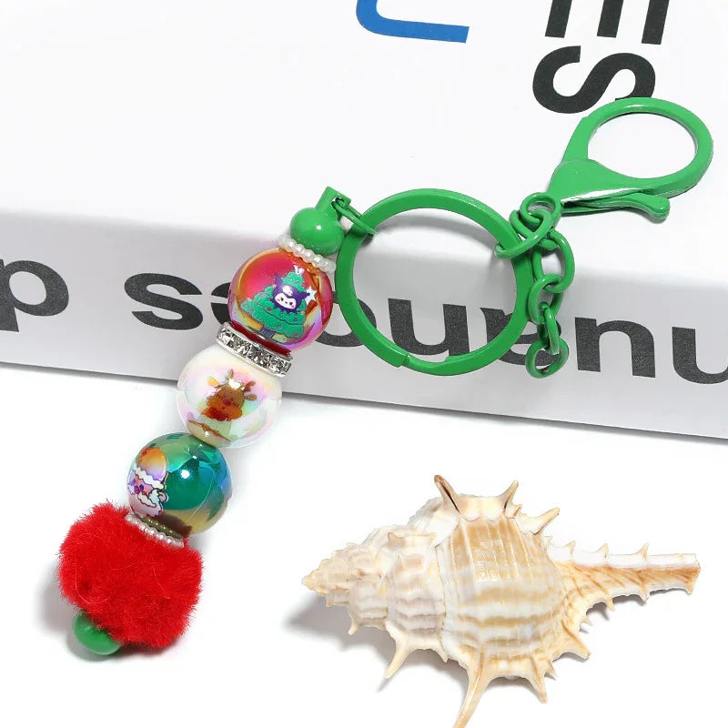 16MM Christmas Beads Cartoon Santa Claus Elk Print Beads | Acrylic Bead for DIY Bracelet Keychain Jewelry Making