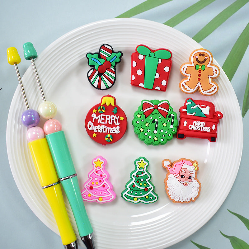 Christmas Pen Beaded Party Decoration Silicone Centerpiece Beads（no pen）