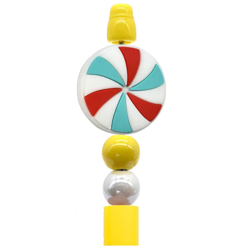 Christmas Pen Beaded Party Decoration Silicone Centerpiece Beads（no pen） | Silicone Focal Bead for DIY Keychain & Pen Wrap