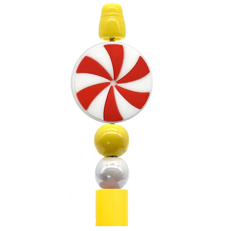 Christmas Pen Beaded Party Decoration Silicone Centerpiece Beads（no pen） | Silicone Focal Bead for DIY Keychain & Pen Wrap