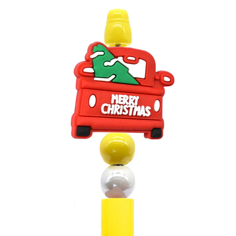 Christmas Pen Beaded Party Decoration Silicone Centerpiece Beads（no pen） | Silicone Focal Bead for DIY Keychain & Pen Wrap