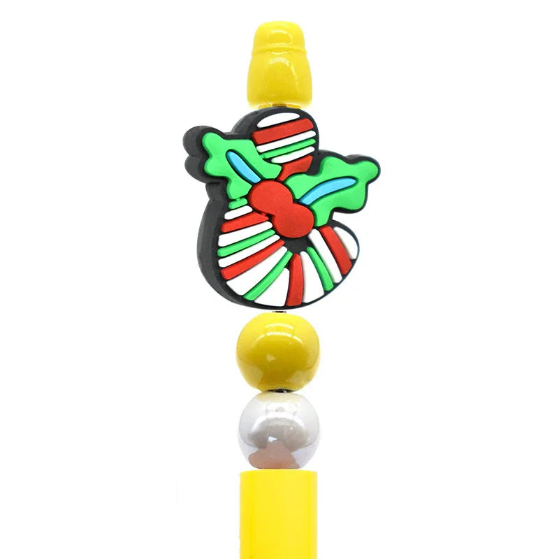 Christmas Pen Beaded Party Decoration Silicone Centerpiece Beads（no pen） | Silicone Focal Bead for DIY Keychain & Pen Wrap