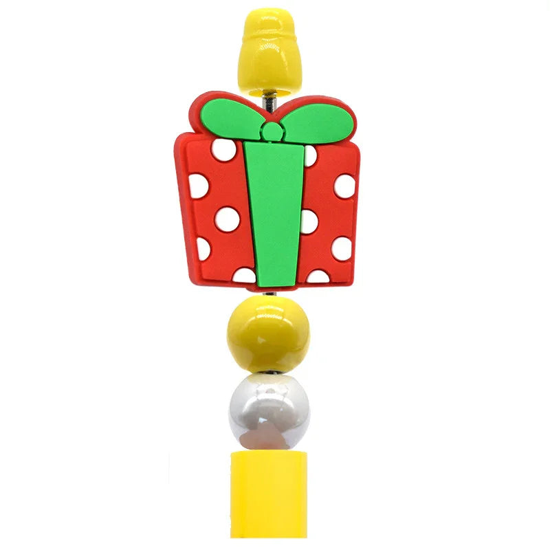 Christmas Pen Beaded Party Decoration Silicone Centerpiece Beads（no pen） | Silicone Focal Bead for DIY Keychain & Pen Wrap