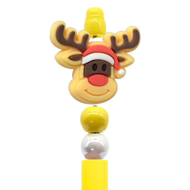 Christmas Pen Beaded Party Decoration Silicone Centerpiece Beads（no pen） | Silicone Focal Bead for DIY Keychain & Pen Wrap