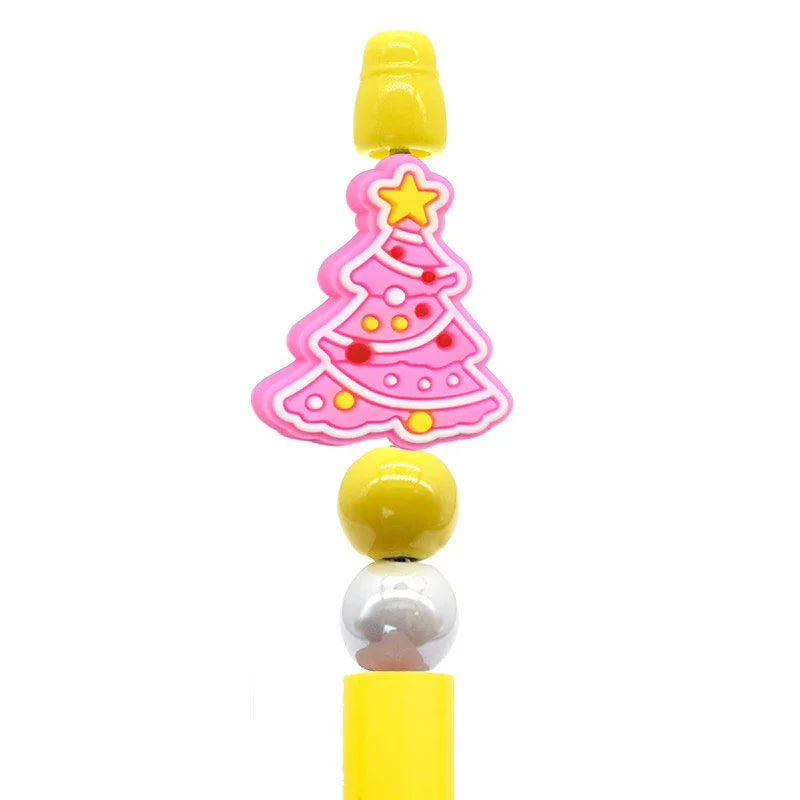 Christmas Pen Beaded Party Decoration Silicone Centerpiece Beads（no pen） | Silicone Focal Bead for DIY Keychain & Pen Wrap