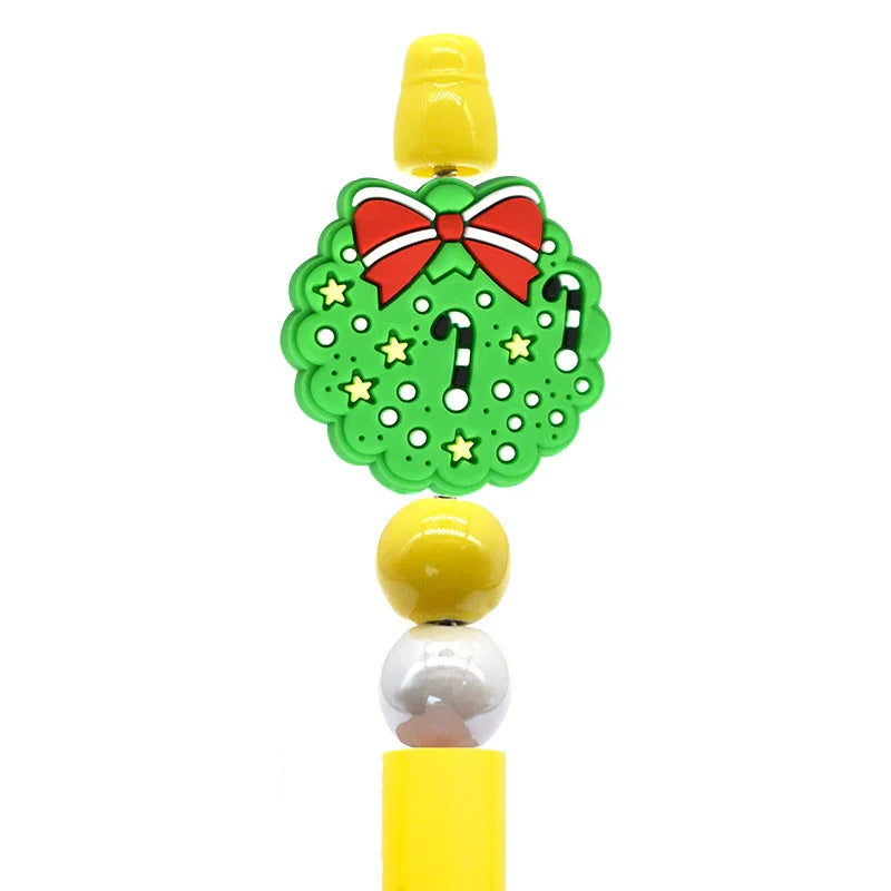 Christmas Pen Beaded Party Decoration Silicone Centerpiece Beads（no pen） | Silicone Focal Bead for DIY Keychain & Pen Wrap