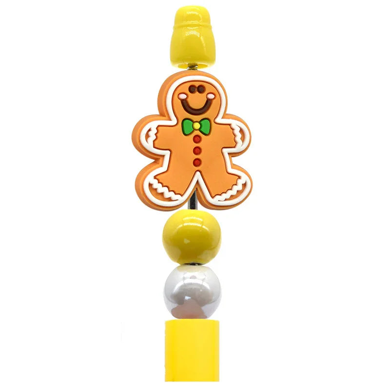 Christmas Pen Beaded Party Decoration Silicone Centerpiece Beads（no pen） | Silicone Focal Bead for DIY Keychain & Pen Wrap
