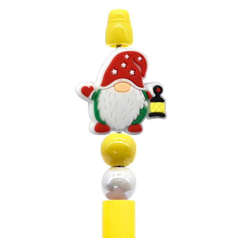 Christmas Pen Beaded Party Decoration Silicone Centerpiece Beads（no pen） | Silicone Focal Bead for DIY Keychain & Pen Wrap