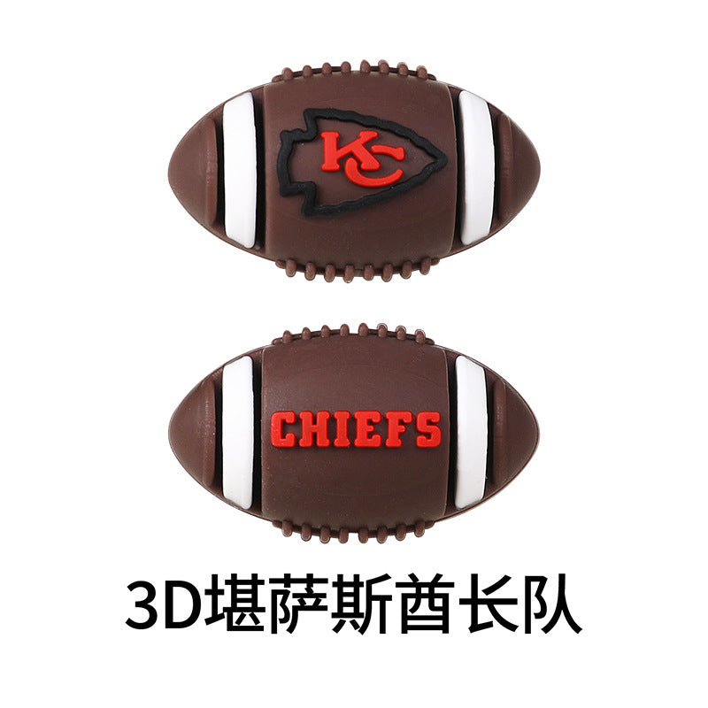 NFL Football 3D Silicone Beads DIY Silicone Jewelry Glue Beads Beaded Accessories American Football Loose Beads