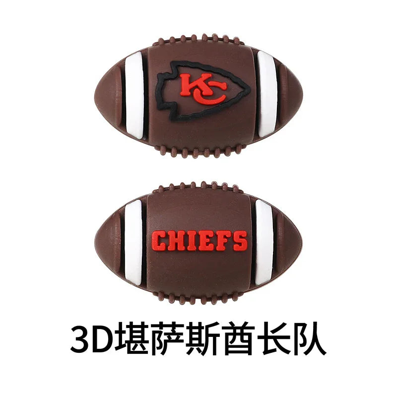 NFL Football 3D Silicone Beads – DIY Beaded Accessories | DIY Sports Fan Bracelet & Keychain Craft Bead