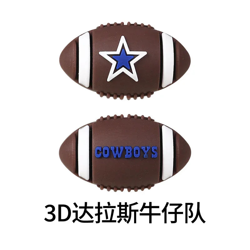 NFL Football 3D Silicone Beads – DIY Beaded Accessories | DIY Sports Fan Bracelet & Keychain Craft Bead
