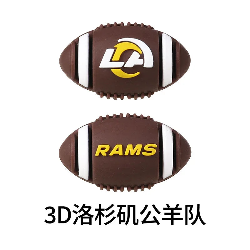 NFL Football 3D Silicone Beads – DIY Beaded Accessories | DIY Sports Fan Bracelet & Keychain Craft Bead