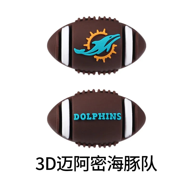 NFL Football 3D Silicone Beads – DIY Beaded Accessories | DIY Sports Fan Bracelet & Keychain Craft Bead