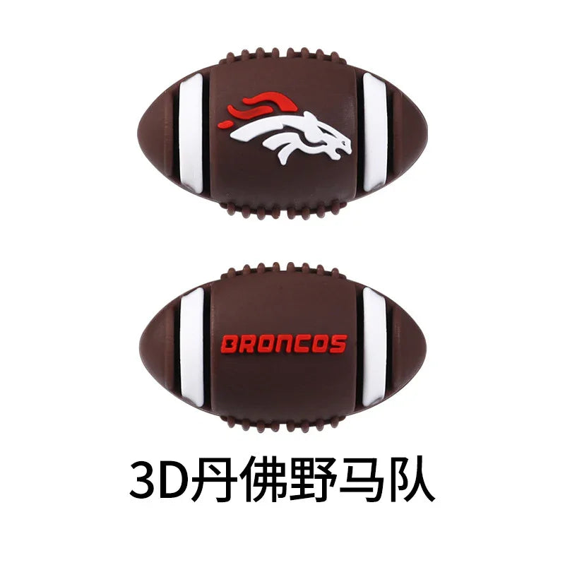 NFL Football 3D Silicone Beads – DIY Beaded Accessories | DIY Sports Fan Bracelet & Keychain Craft Bead