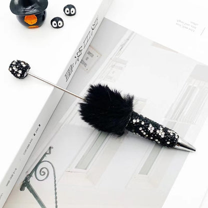 DIY Leopard Print Plush Diamond Beaded Pen