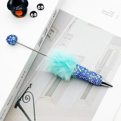 DIY Leopard Print Plush Diamond Beaded Pen