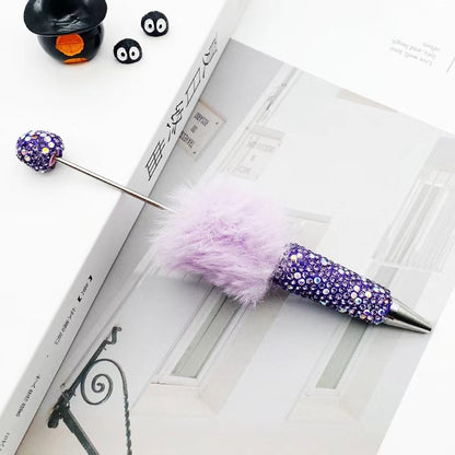 DIY Leopard Print Plush Diamond Beaded Pen