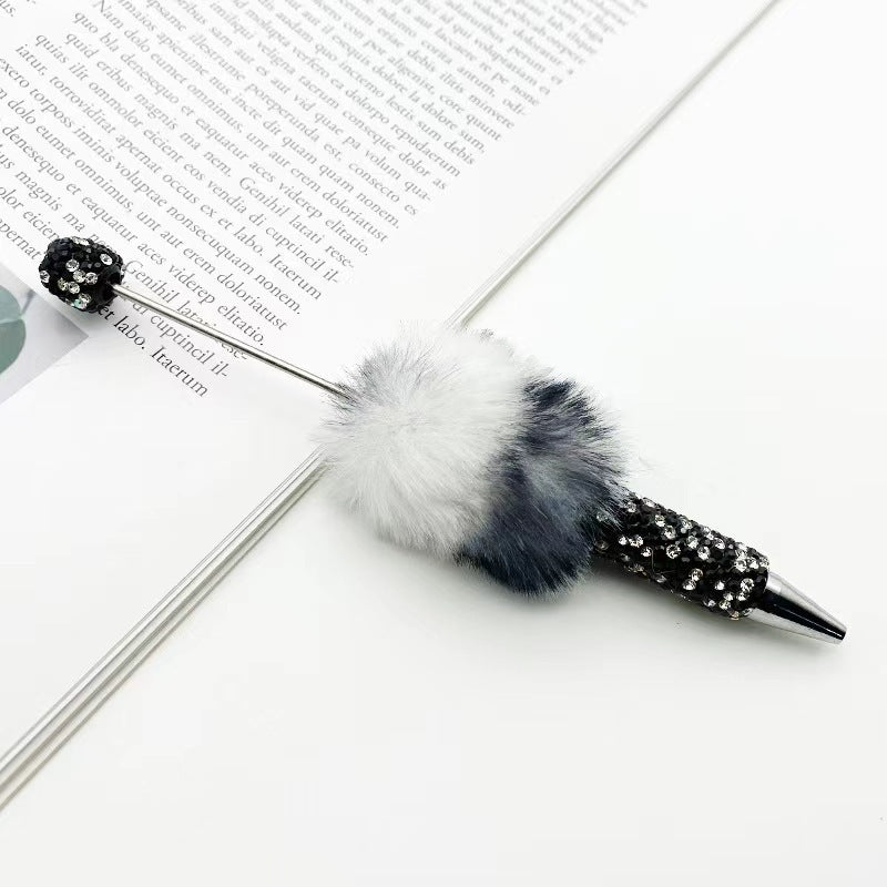 DIY Leopard Print Plush Diamond Beaded Pen