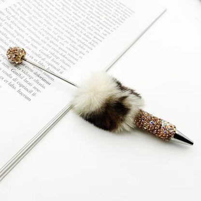 DIY Leopard Print Plush Diamond Beaded Pen