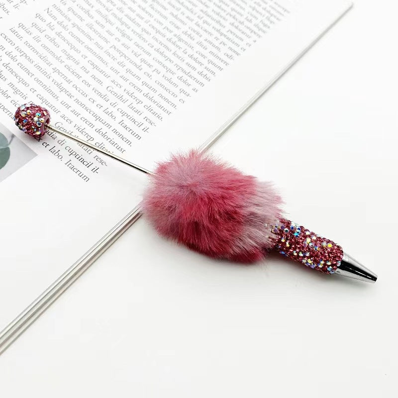 DIY Leopard Print Plush Diamond Beaded Pen