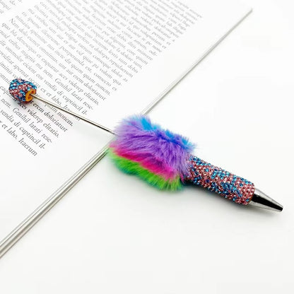 DIY Leopard Print Plush Diamond Beaded Pen