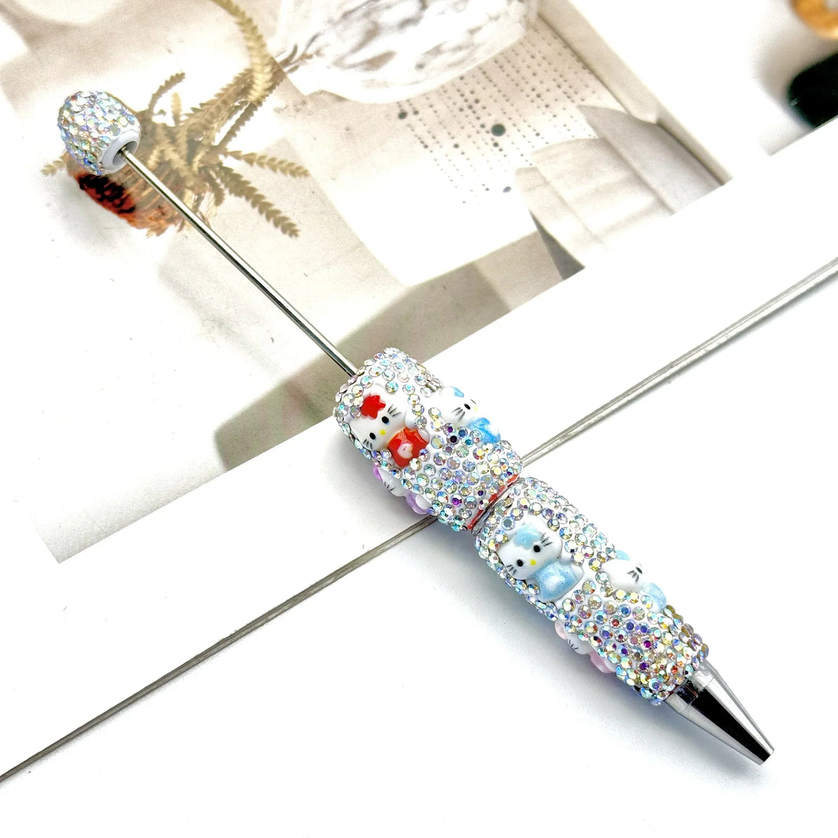 Cartoon Diamond Bead Pen Coulomi SpongeBob SquarePants KT Cat | DIY Beadable Pen Craft Gift Idea