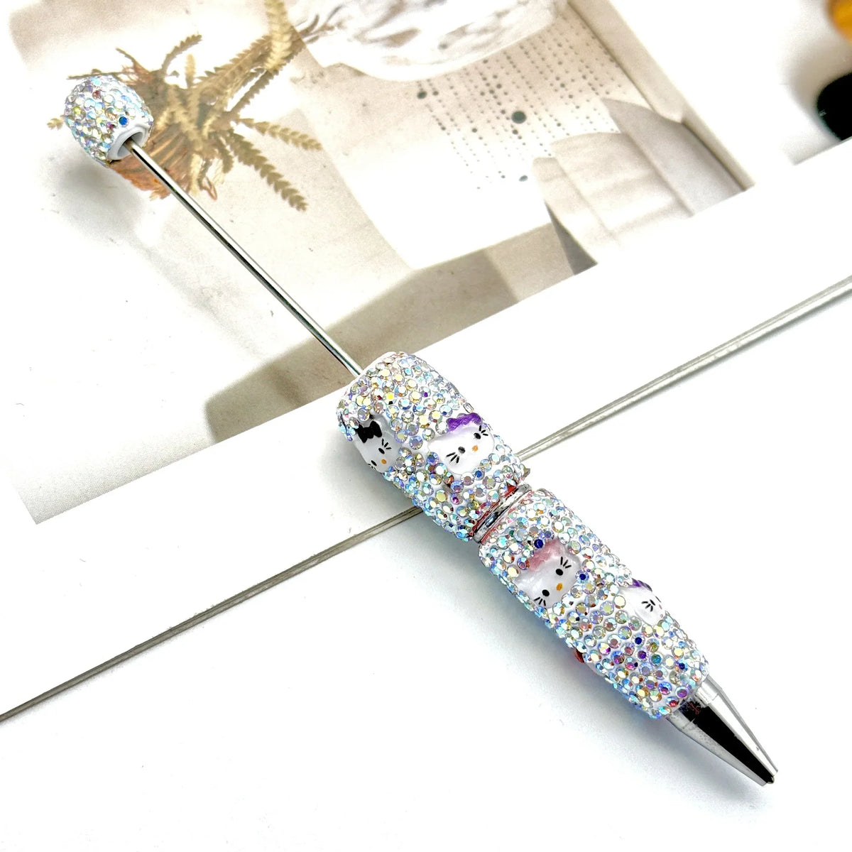 Cartoon Diamond Bead Pen Coulomi SpongeBob SquarePants KT Cat | DIY Beadable Pen Craft Gift Idea