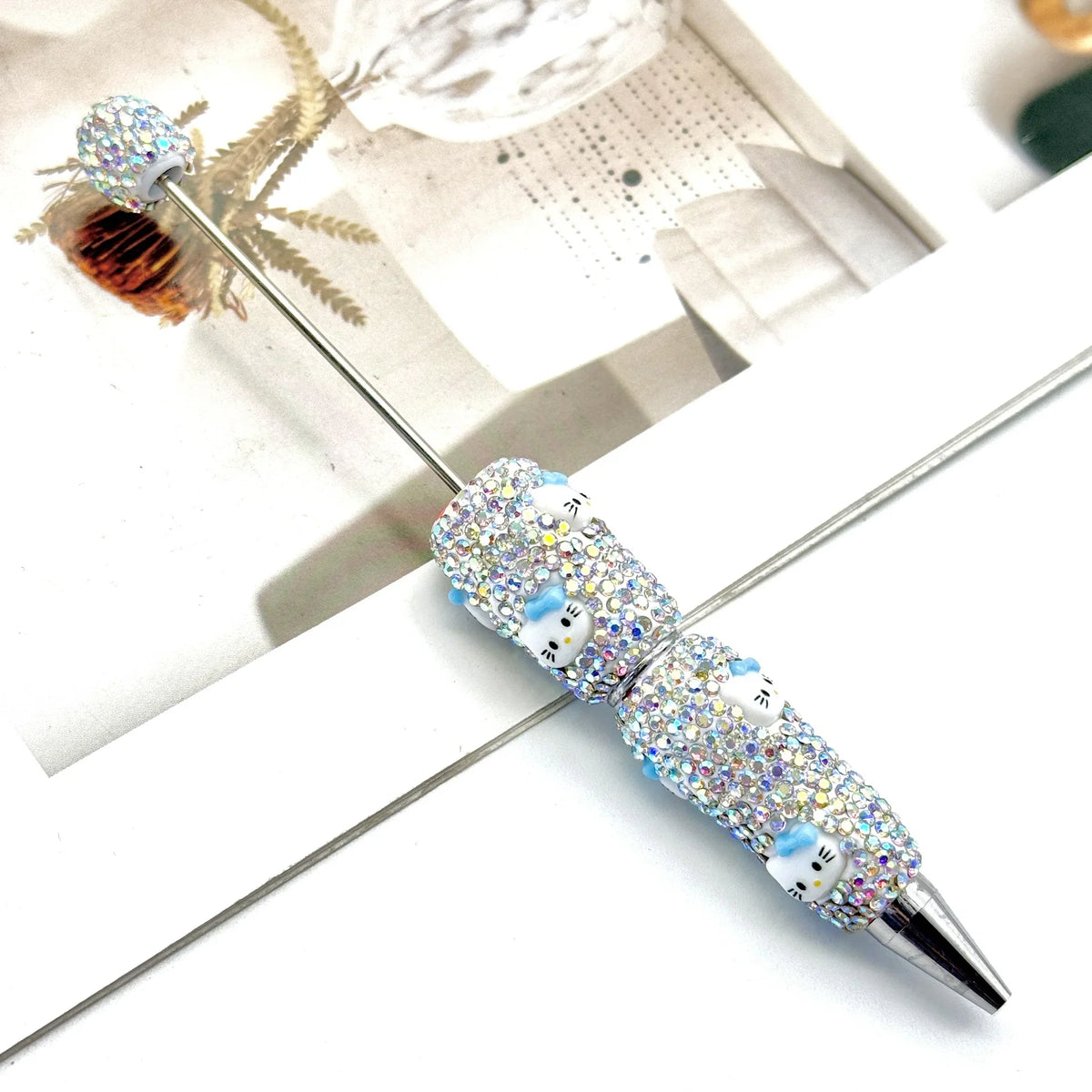 Cartoon Diamond Bead Pen Coulomi SpongeBob SquarePants KT Cat | DIY Beadable Pen Craft Gift Idea