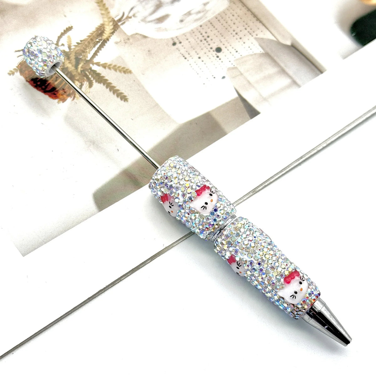 Cartoon Diamond Bead Pen Coulomi SpongeBob SquarePants KT Cat | DIY Beadable Pen Craft Gift Idea