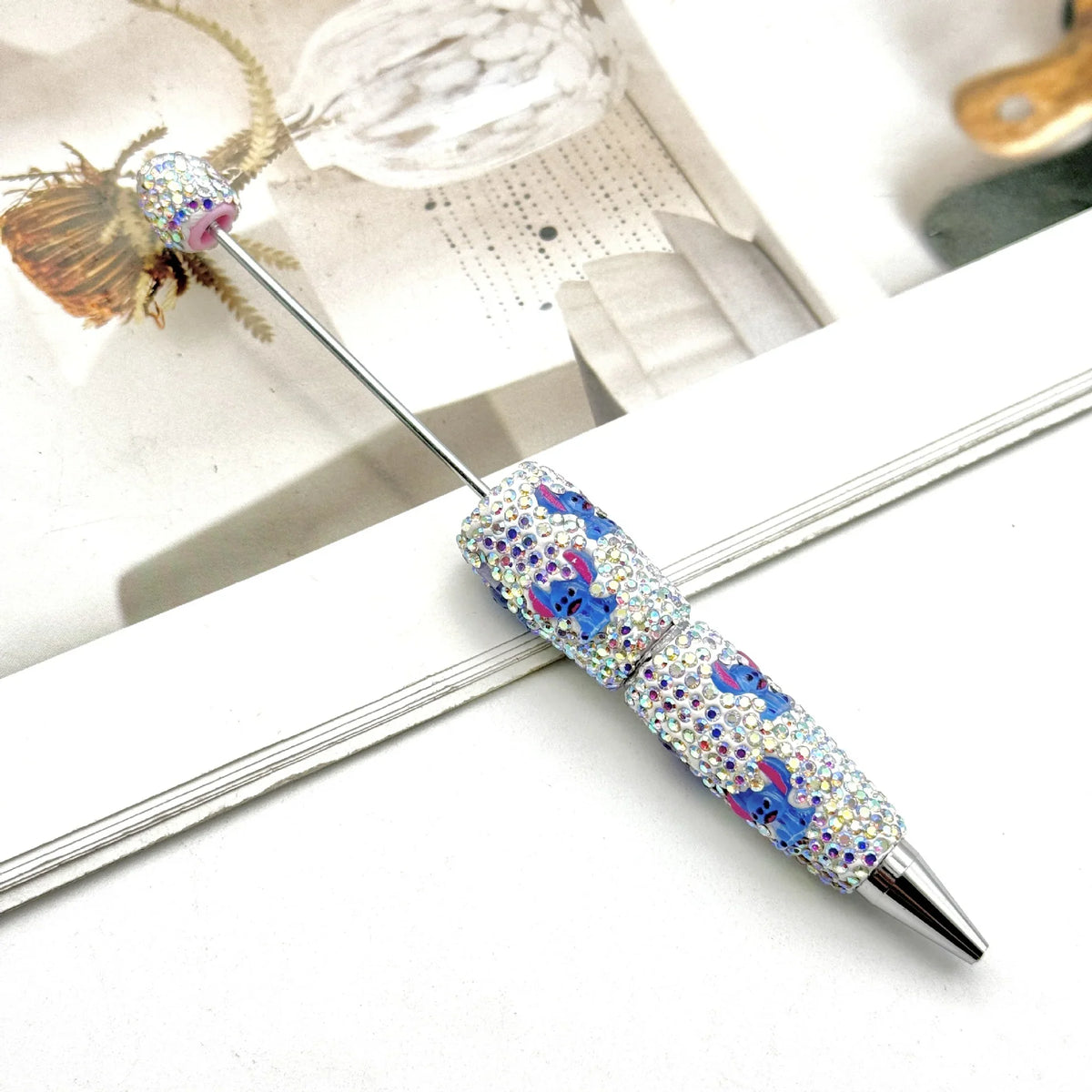 Cartoon Diamond Bead Pen Coulomi SpongeBob SquarePants KT Cat | DIY Beadable Pen Craft Gift Idea