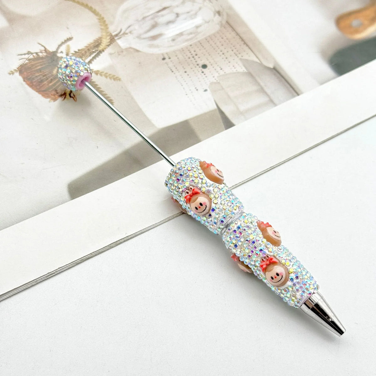 Cartoon Diamond Bead Pen Coulomi SpongeBob SquarePants KT Cat | DIY Beadable Pen Craft Gift Idea