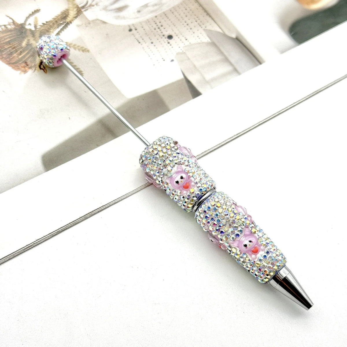 Cartoon Diamond Bead Pen Coulomi SpongeBob SquarePants KT Cat | DIY Beadable Pen Craft Gift Idea