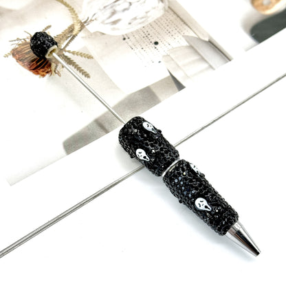 Halloween Pumpkin Beaded Pen Covered with Diamonds and Accessories