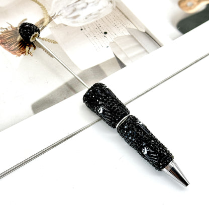 Halloween Pumpkin Beaded Pen Covered with Diamonds and Accessories
