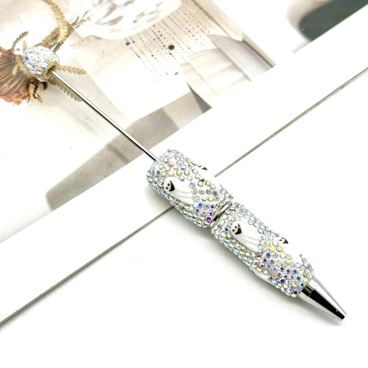 Cartoon Diamond Bead Pen Coulomi SpongeBob SquarePants KT Cat | DIY Beadable Pen Craft Gift Idea