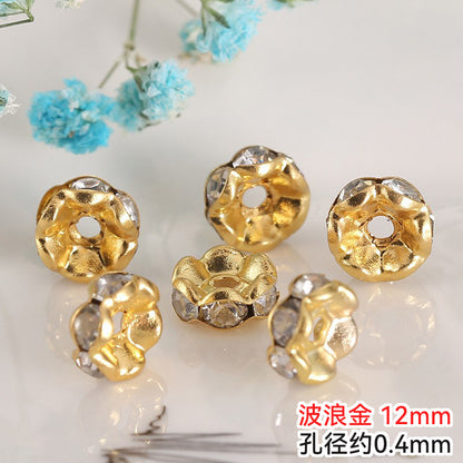 (100PCS/2mm diameter)Colored Diamond Ring Spacer Beads Loose Beads Beaded Diamond Spacer Wheel Rim