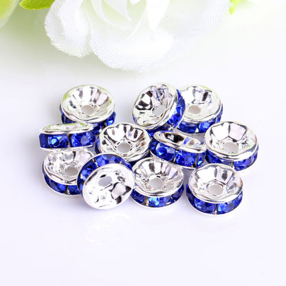 (100PCS/2mm diameter)Colored Diamond Ring Spacer Beads Loose Beads Beaded Diamond Spacer Wheel Rim