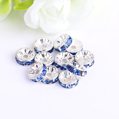 (100PCS/2mm diameter)Colored Diamond Ring Spacer Beads Loose Beads Beaded Diamond Spacer Wheel Rim