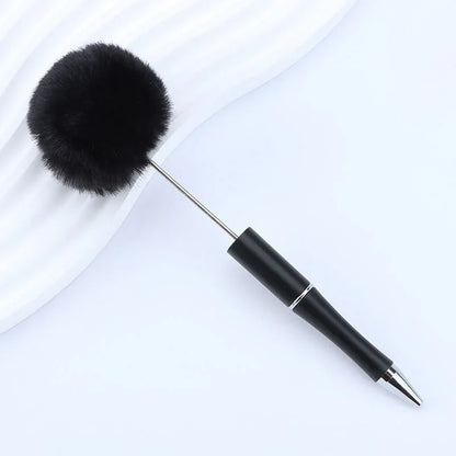 Long hair ball bead pen ins macaron color furry rotating ballpoint pen