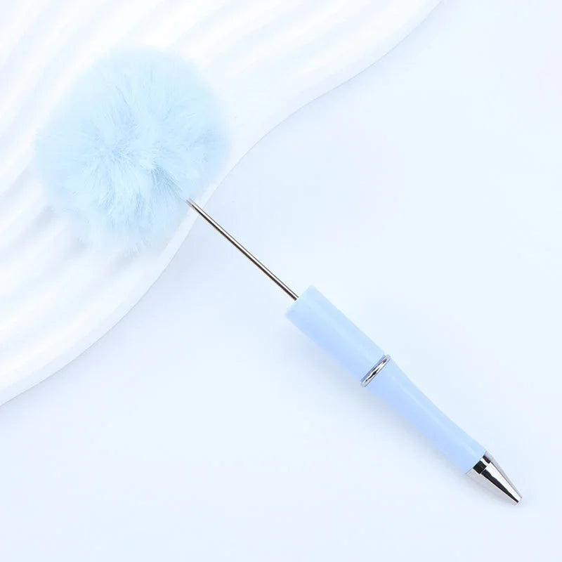 Long hair ball bead pen ins macaron color furry rotating ballpoint pen | DIY Beadable Pen Craft Gift Idea