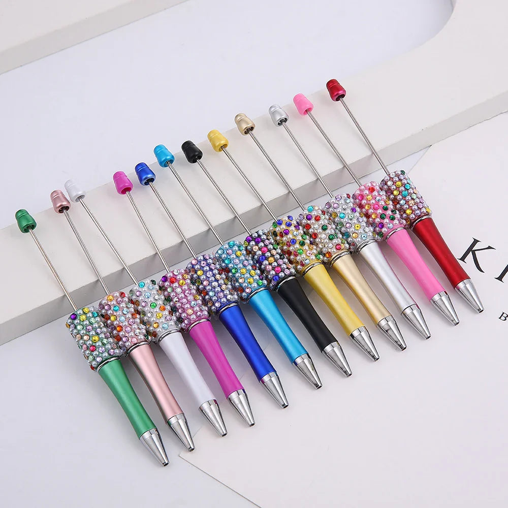 Candy Pearl Bead Pen Colorful UV Electroplating Ballpoint Pen | DIY Bead Bracelet Keychain & Jewelry Craft Supply