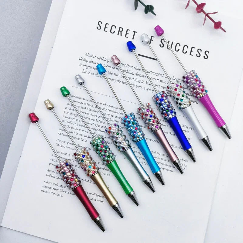 Candy Pearl Bead Pen Colorful UV Electroplating Ballpoint Pen | DIY Bead Bracelet Keychain & Jewelry Craft Supply