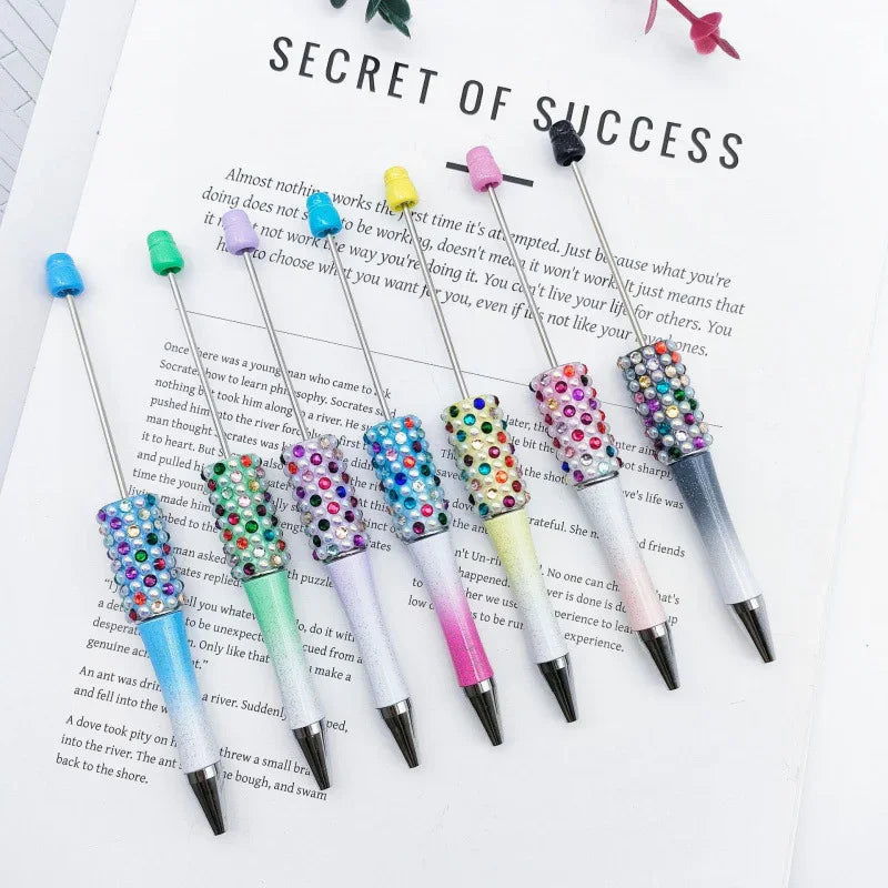 Candy Pearl Bead Pen Colorful UV Electroplating Ballpoint Pen | DIY Bead Bracelet Keychain & Jewelry Craft Supply