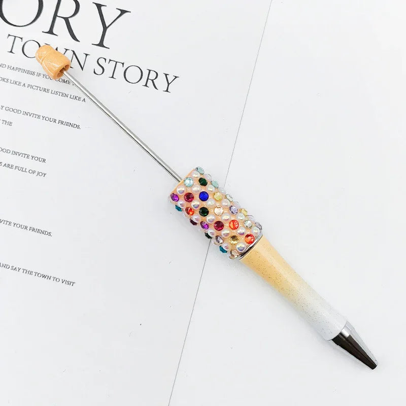 Candy Pearl Bead Pen Colorful UV Electroplating Ballpoint Pen | DIY Bead Bracelet Keychain & Jewelry Craft Supply
